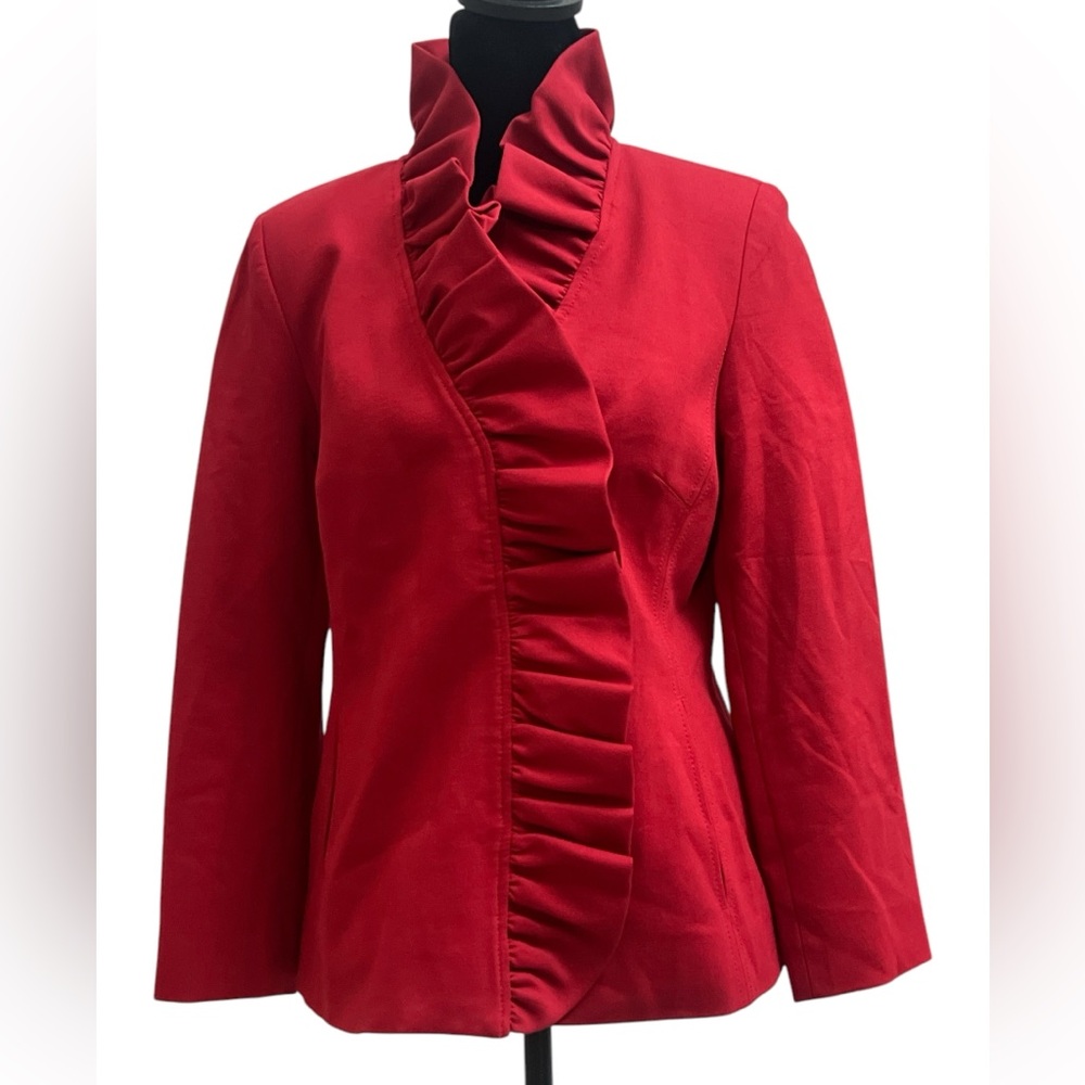 Ruffle Trimmed Statement Blazer - image 1